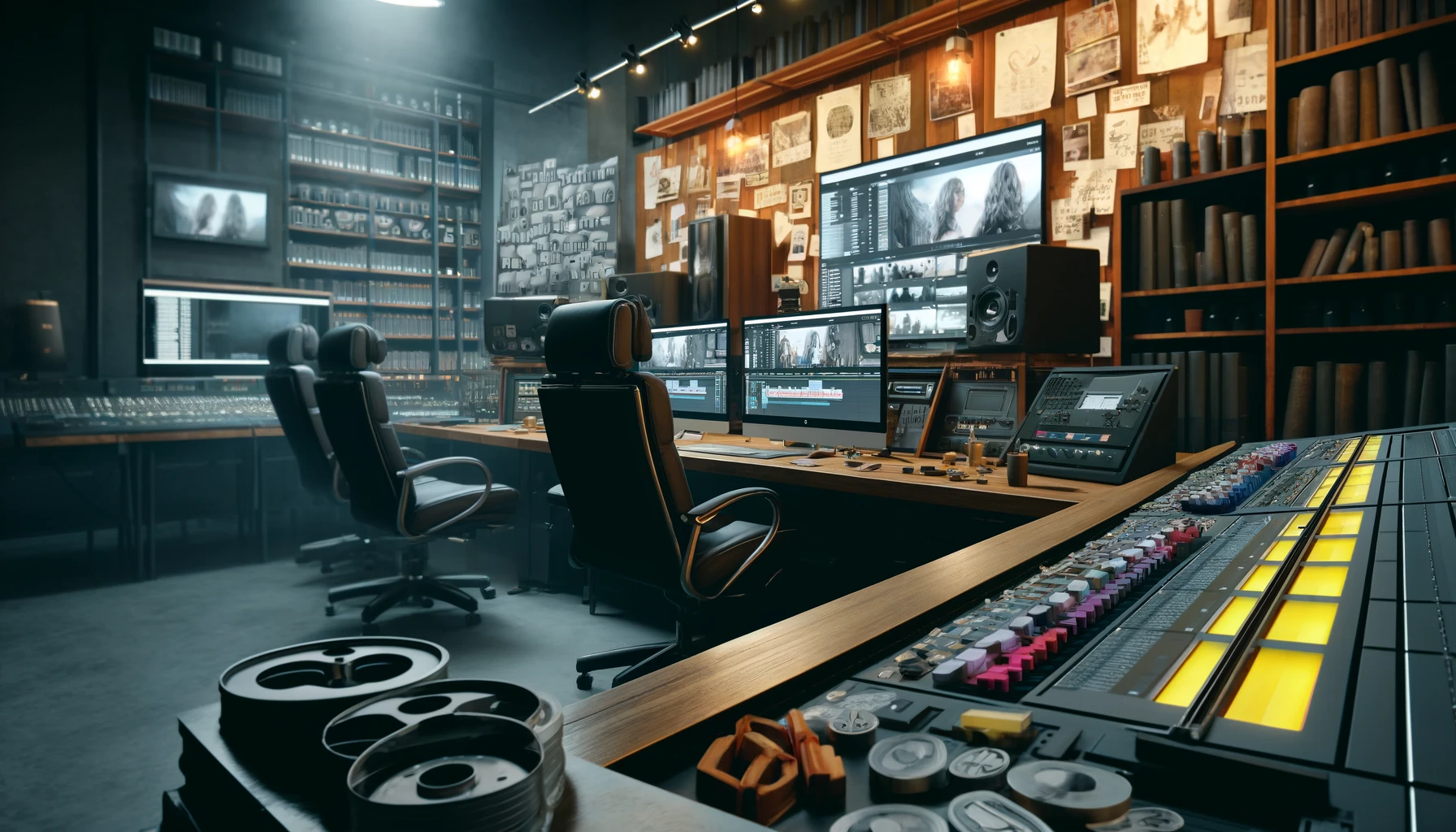 a post-production editing studio.